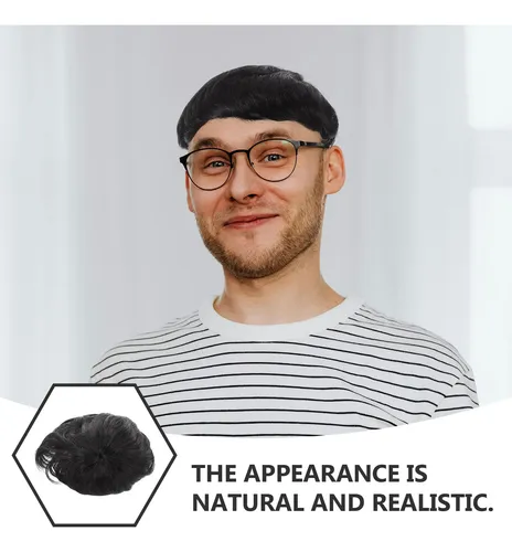 Peluca De Cabello Corto Para Hombres, Natural Y Ligera