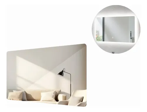 Espejo Luz Led Trasera Horizontal Rectangular 100 X 75 Cm