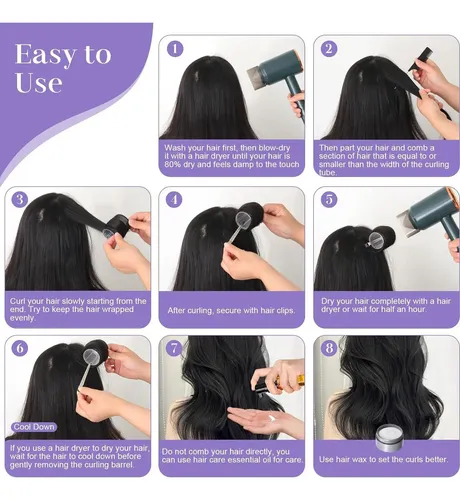 Set De 38 Rulos Para Cabello Obeoby Sin Calor 2.5-6.0cm