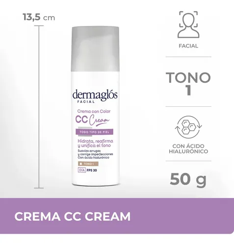 Dermaglós Ultra Age Cc Cream Tono 1 Fps30 Antiage Hidratante