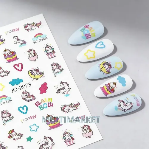 Stickers Autoadhesivos P/uñas Motivos Infantiles, Personajes