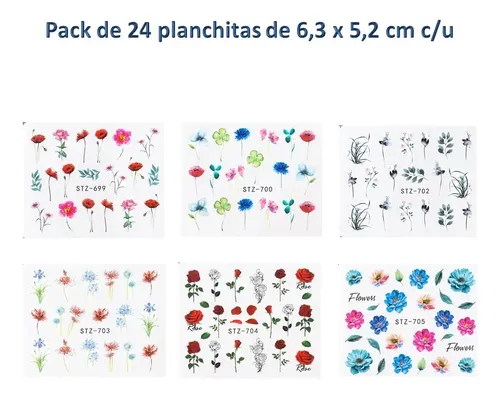 Pack De Stickers Al Agua Para Uñas – Water Decals Nail Art