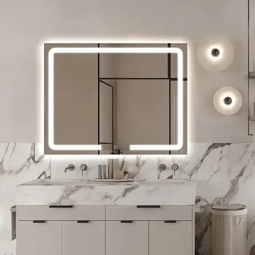 Espejo Luz Led Táctil Touch Baño Rectangular 60x80cm Premium