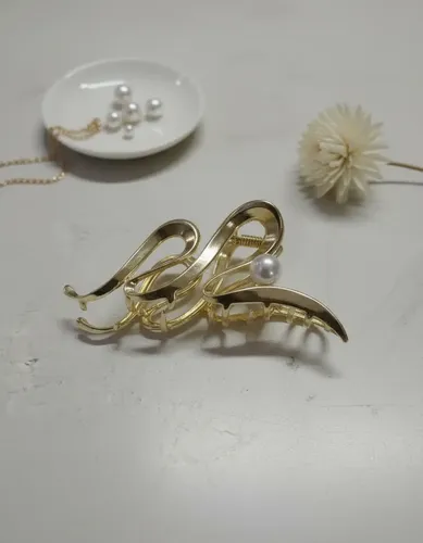 Broche Para Pelo De Moda, Grande Plateado Metal 11cm