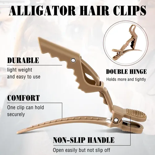 Havawish Clips Alligator 12 Piezas 12×2.5 Cm Color Negro