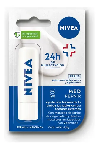 Nivea Protector Labial Humectante Med Repair Fps20 X4,8grs