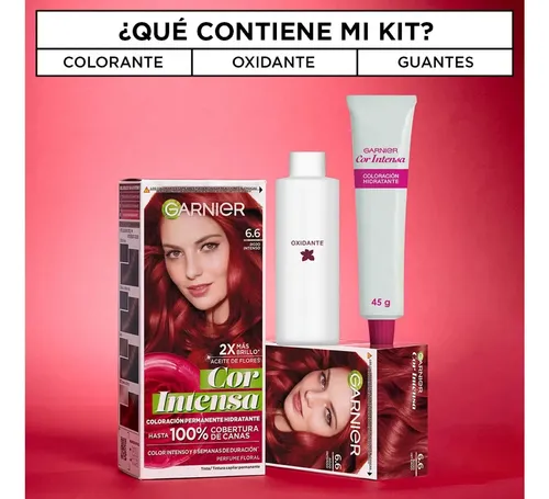 Kit Tintura Permanente Cor Intensa Tono 6.6 Garnier