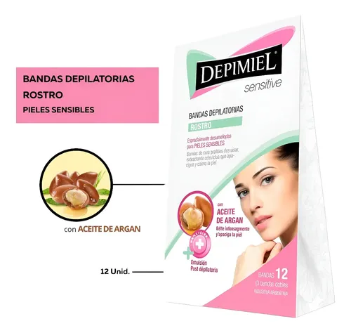 Bandas Depilatorias Para Rostro Piel Sensible X12 Depimiel