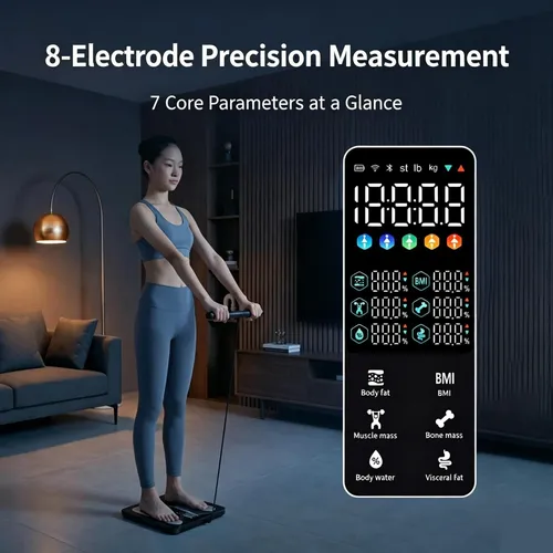 Gy- Báscula 8 Electrodos 50 Datos 180kg Led App