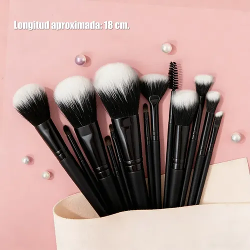 Brochas De Maquillaje Kit 30 Pcs Para Maquillaje Profe Negro