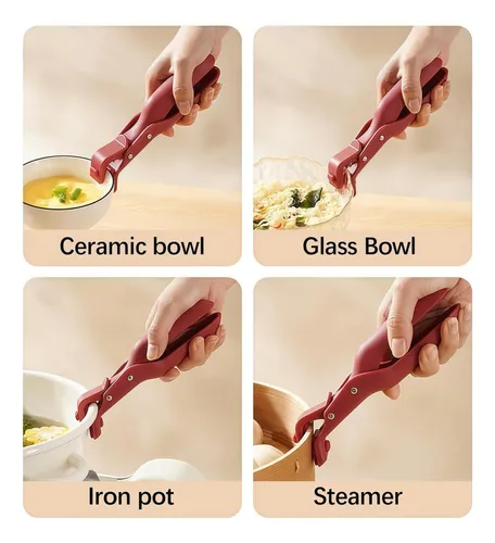 Pinza Agarradora Anticalor Para Bandejas De Cocina X2