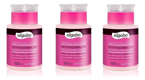 Kit X 3 Quitaesmalte De Uñas Con Dosificador Algabo 120ml