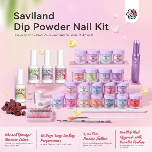 Kit Profesional De Uñas En Polvo Saviland 89 Pcs Summer