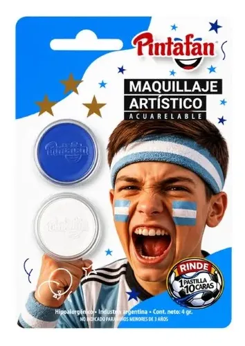 Maquillaje Artístico Duo Pintafan Celeste Y Blanco Argentina