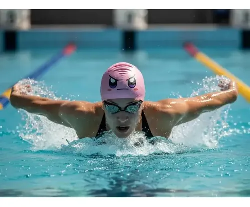 De, Gorro De Natación For Adultos Y Niños Silicona F /