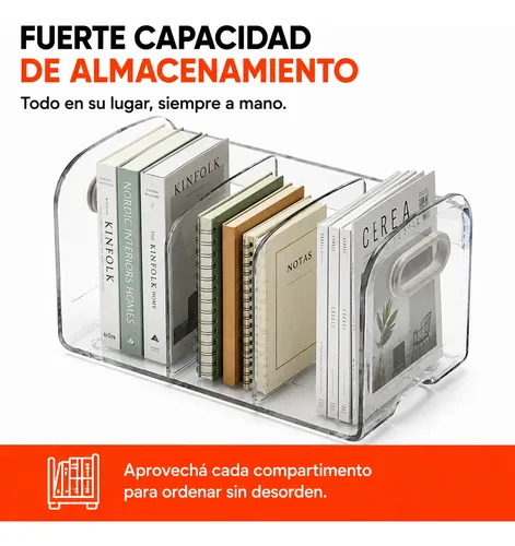 Organizador Acrílico Multiuso Cosméticos, Libro 3 Divisiones