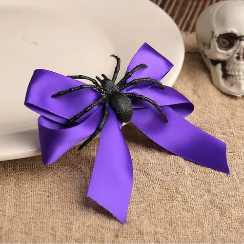 4 Clip Telaraña Halloween Flequillo Niña Cosplay Accesorio
