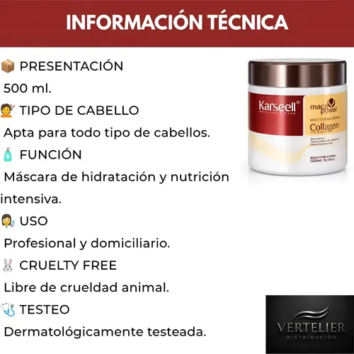 Máscara Capilar Karseell Maca Power Colageno Activo X 500ml