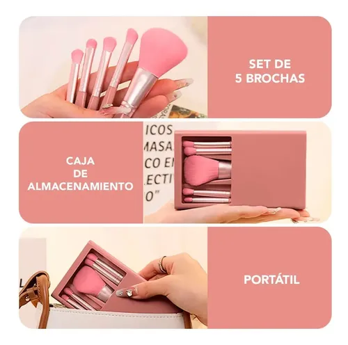 Kit De Brochas Con Estuche, Visor Y Espejo, 5 Piezas