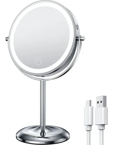 Espejo De Maquillaje Led Recargable Para Señoras / Zzc