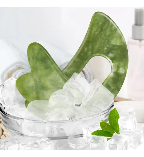 Set De Masaje Gua Sha Airogym De Jade Natural – 2 Piezas