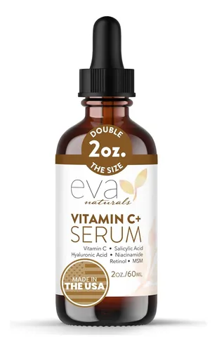 Sérum De Vitamina C Con Ácido Hialurónico Eva Naturals, 2 On Todo Tipo De Piel Día/noche