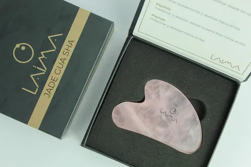 Guasha Rosa Cuarzo Masajeador Facial Corporal Laima