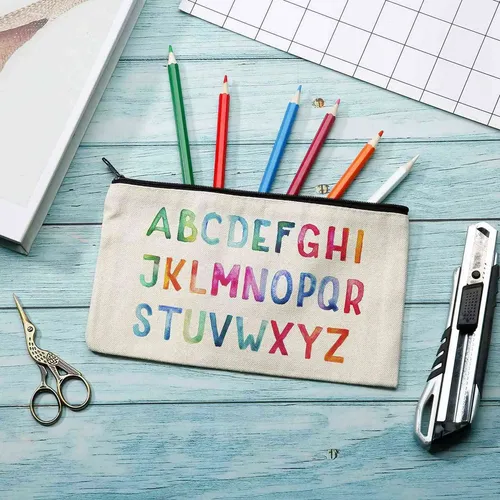 50 Bolsas De Lona Con Cierre Para Lápices, Maquillaje, Cosmé