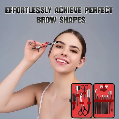 Kit Cejas 17 En 1 Profesional Con Tijera Y Pinceles