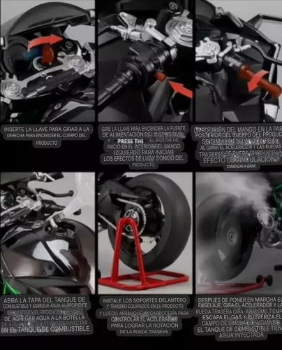 Wq Kawasakininja H2r 32cm Con Luz Sonido Y Movimiento .new