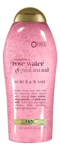 OGX Jabón Corporal Exfoliante Fresh con Sal Rosa y Agua de Rosa