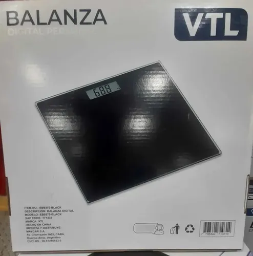 Balanza Digital Personal Vtl Eb9376-black Negra