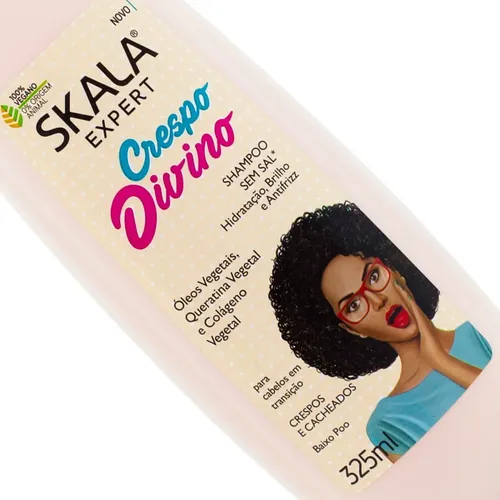 Skala Crespo Divino Kit Shampoo y Acondicionador Vegano Rulos Pelo