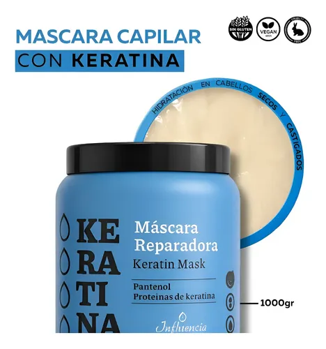 Máscara Influencia Con Proteinas De Keratina 1kg Pelo Seco