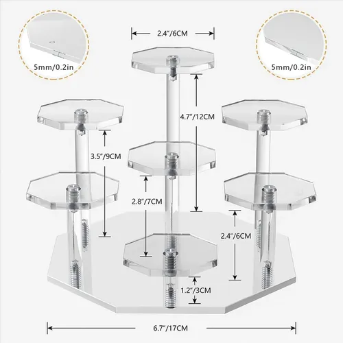 Expositor Acrílico Con 3 Elevadores, Organizador De Perfumes