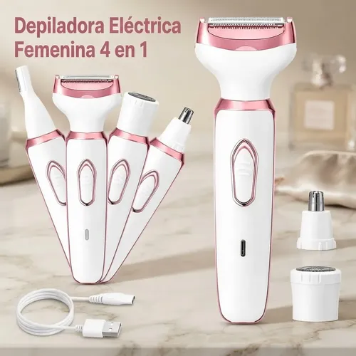 Depiladora Eléctrica Mujer Kit 4 En 1 Recargable Inalámbrica
