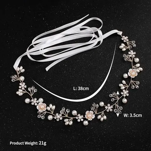 S Diadema Nupcial Con Perlas De Cristal, Estilo Bohemio