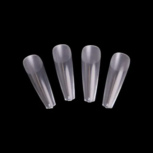 Uñas Tips Soft Gel Coffin Prelimadas Matte X504 Pcs Mely