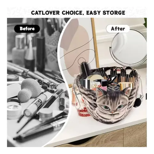 Neceser De Maquillaje Con Cordón En Forma De Gato S