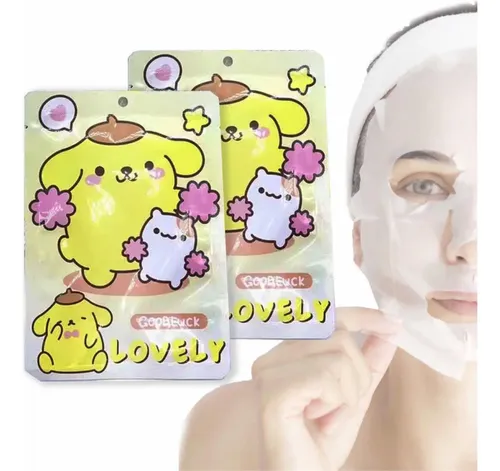 1 Mascarilla Facial Hidratante Sanrio, Kuromi, Hello Kitty