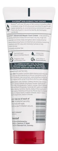 Crema Reparadora Para Pies Eucerin, Tubo De 85 G, 3pzs