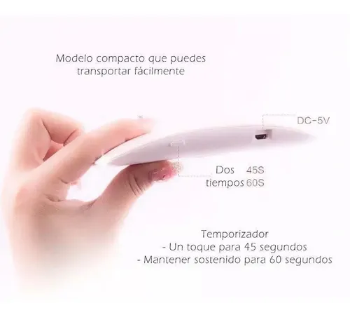 Cabina Led Uv Sun Mini 6w Secador Uñas Esculpidas Gelificada