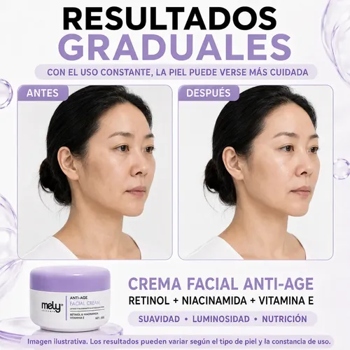 Crema Facial Mely Antiarrugas Retinol Niacinamida 50g