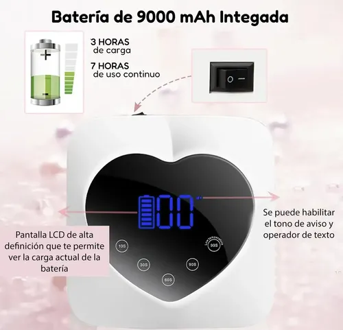 Cabina Uñas Lámpara Uv Led 72w City Girl Corazón Manicura