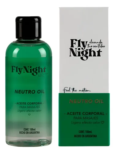 Aceite Masajes Calor Ligero Fly Night Body Neutro Oil 100 Ml