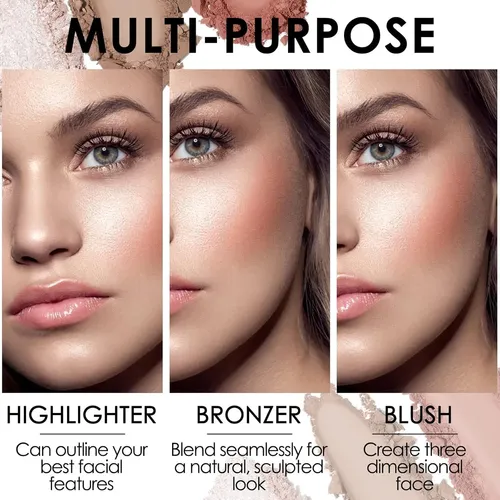Paleta 3 En 1 Focallure Rubor Iluminador Bronceador #09