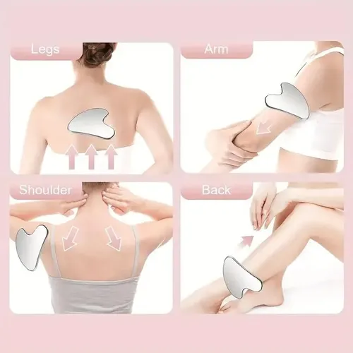 Gua Sha Metal Facial Para Drenaje Linfático Y Masajes