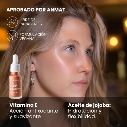 Bronzer Líquido Sun Drops x2 | Efecto Bronceado | Glow Dorado | Iluminador | Bronceador En Gotas | Rubor | Multitasker | Makeup Maquillaje | Tono Personalizable