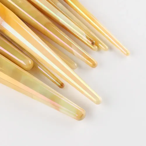 10 Pinceles De Maquillaje De Jade Con Mangos Degradados