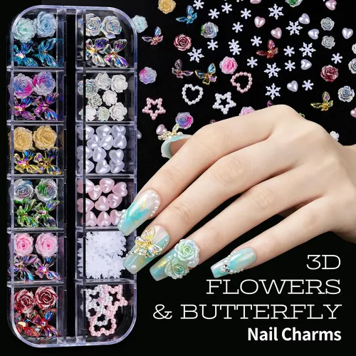 Kit De Arte En Uñas Con Brillos Y Pinceles 22 Pzs